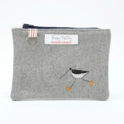 Poppy Treffry Oyster Catcher Flat Embroidered Zip Purse with Keyring- Storage|Key Chains