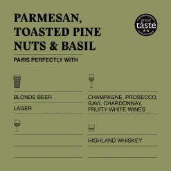 The Drinks Bakery Parmesan, Toasted Pine Nuts and Basil Drinks Biscuits 110g- Tea|Snacks & Crackers