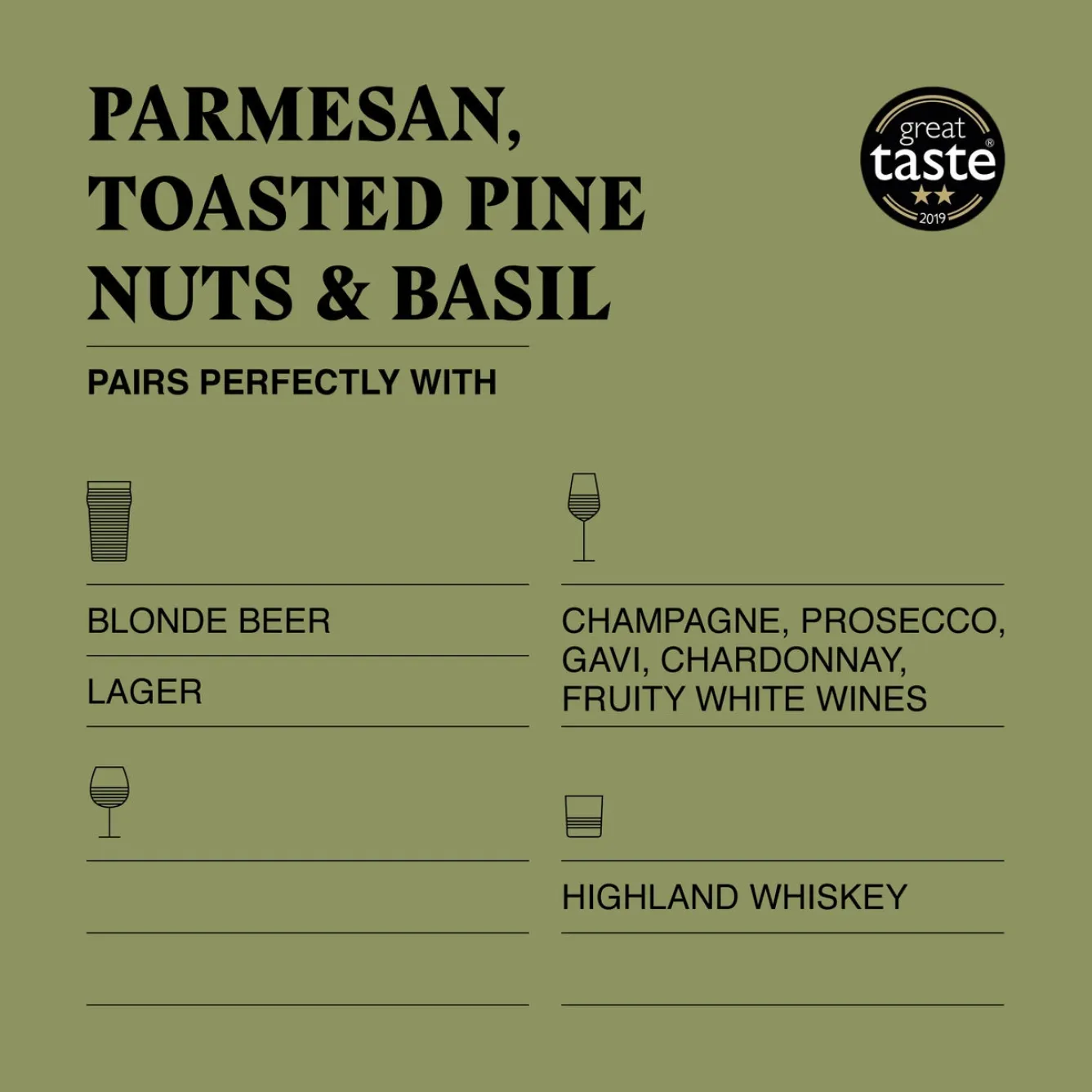 The Drinks Bakery Parmesan, Toasted Pine Nuts and Basil Drinks Biscuits 110g- Tea|Snacks & Crackers
