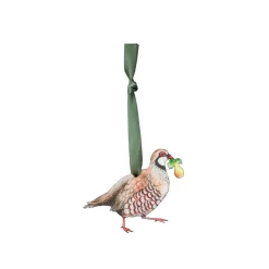 Lottie Murphy Partridge Wooden Christmas Decoration- Christmas