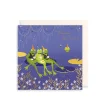 The Art File Party Frogs Greeting Card by Sara Miller- Greeting Cards