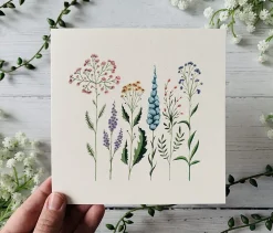 Becky Amelia Pastel Wildflowers Greeting Card- Greeting Cards