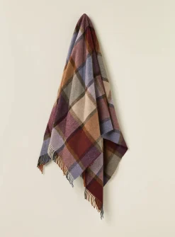 Bronte Moon Pateley Damson Check Merino Lambswool Throw- Pillows & Throws