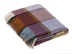 Bronte Moon Pateley Damson Check Merino Lambswool Throw- Pillows & Throws