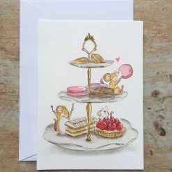 Ellie Hooi Illustration Patisserie Mice Greeting Card- Greeting Cards