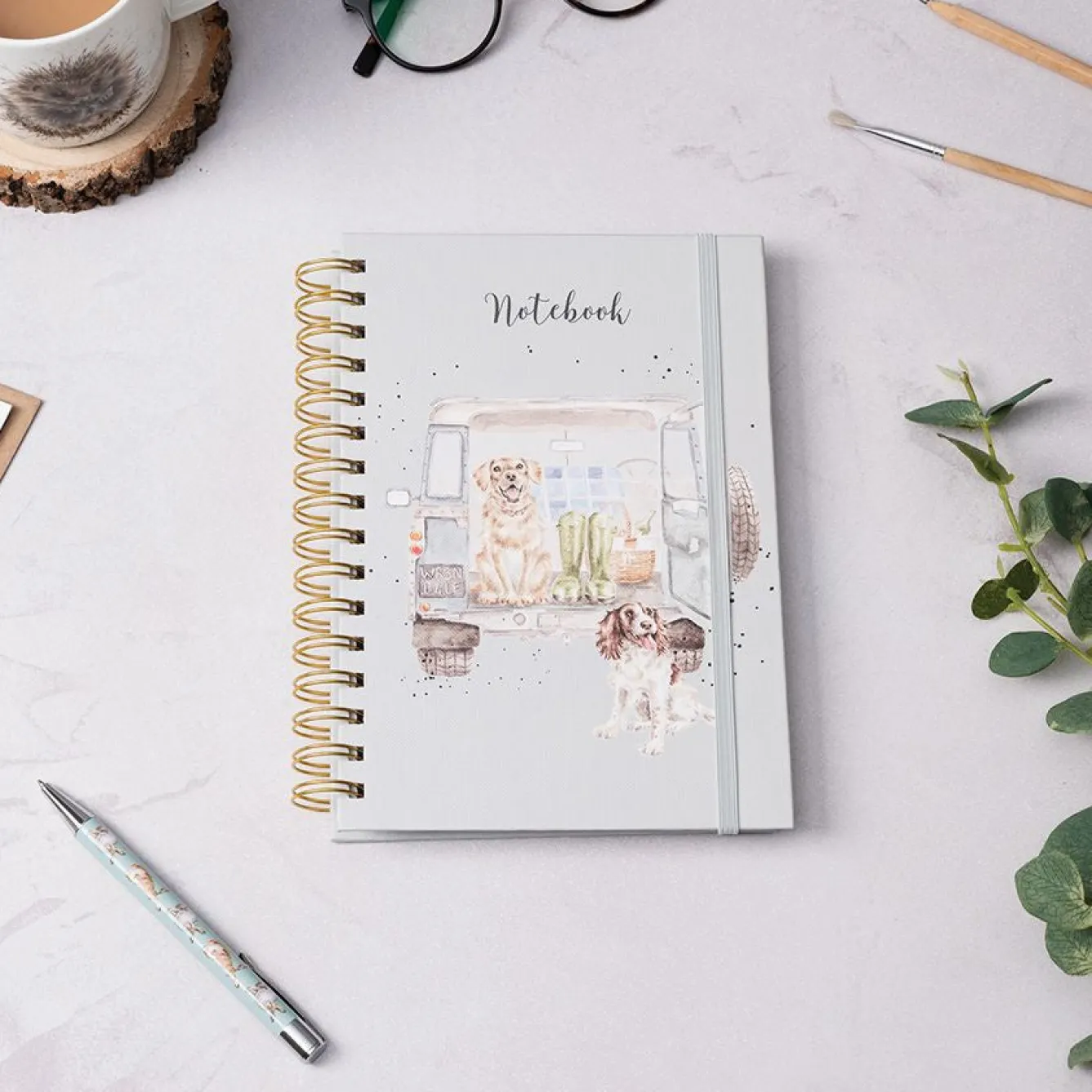 Wrendale Designs 'Paws For A Picnic' Labrador & Spaniel Spiral Bound Notebook- Stationery