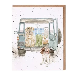 Wrendale Designs 'Paws for a Picnic' Spaniel and Labrador Blank Greetings Card- Picnic|Greeting Cards