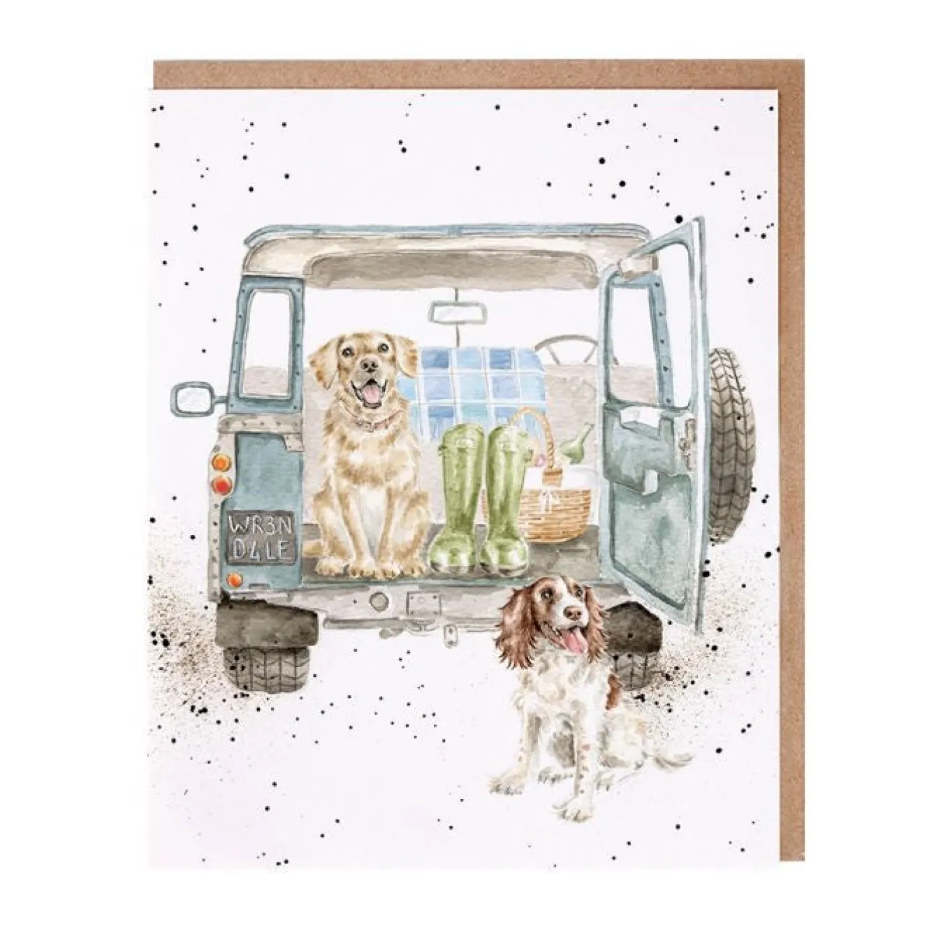 Wrendale Designs 'Paws for a Picnic' Spaniel and Labrador Blank Greetings Card- Picnic|Greeting Cards