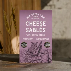 Shortbread House of Edinburgh Pea Green Boat Bakery Cheese Sablés with Cumin Seeds- Snacks & Crackers