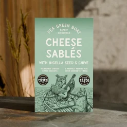 Shortbread House of Edinburgh Pea Green Boat Bakery Cheese Sablés with Nigella Seed & Chive- Snacks & Crackers