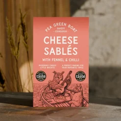 Shortbread House of Edinburgh Pea Green Boat Bakery Cheese Sablés with Fennel & Chilli- Snacks & Crackers