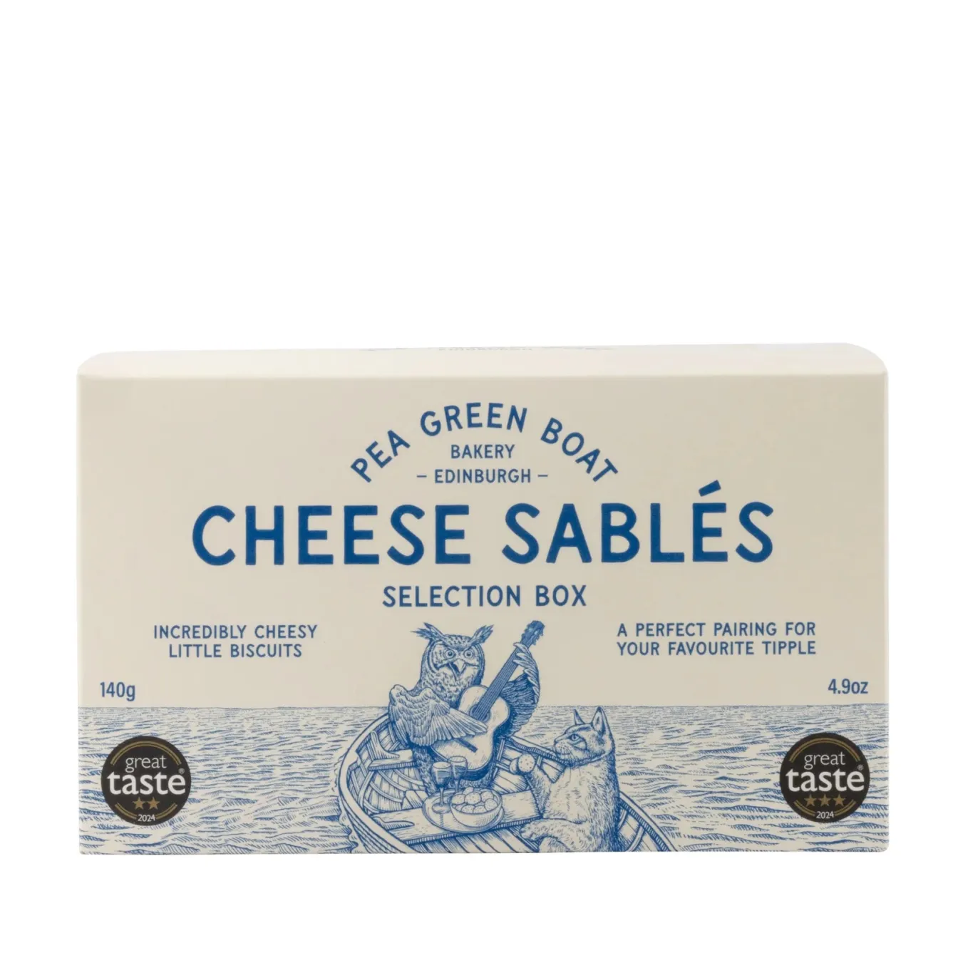 Shortbread House of Edinburgh Pea Green Boat Bakery Cheese Sablés Selection Box- Snacks & Crackers
