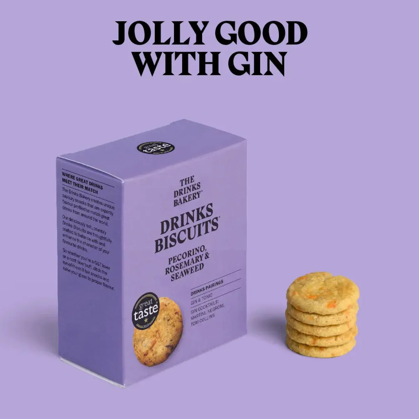 The Drinks Bakery Pecorino, Rosemary and Seaweed Drinks Biscuits 110g- Tea|Snacks & Crackers
