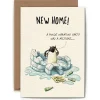 Bewilderbeest Penguin New Home Greetings Card- Greeting Cards