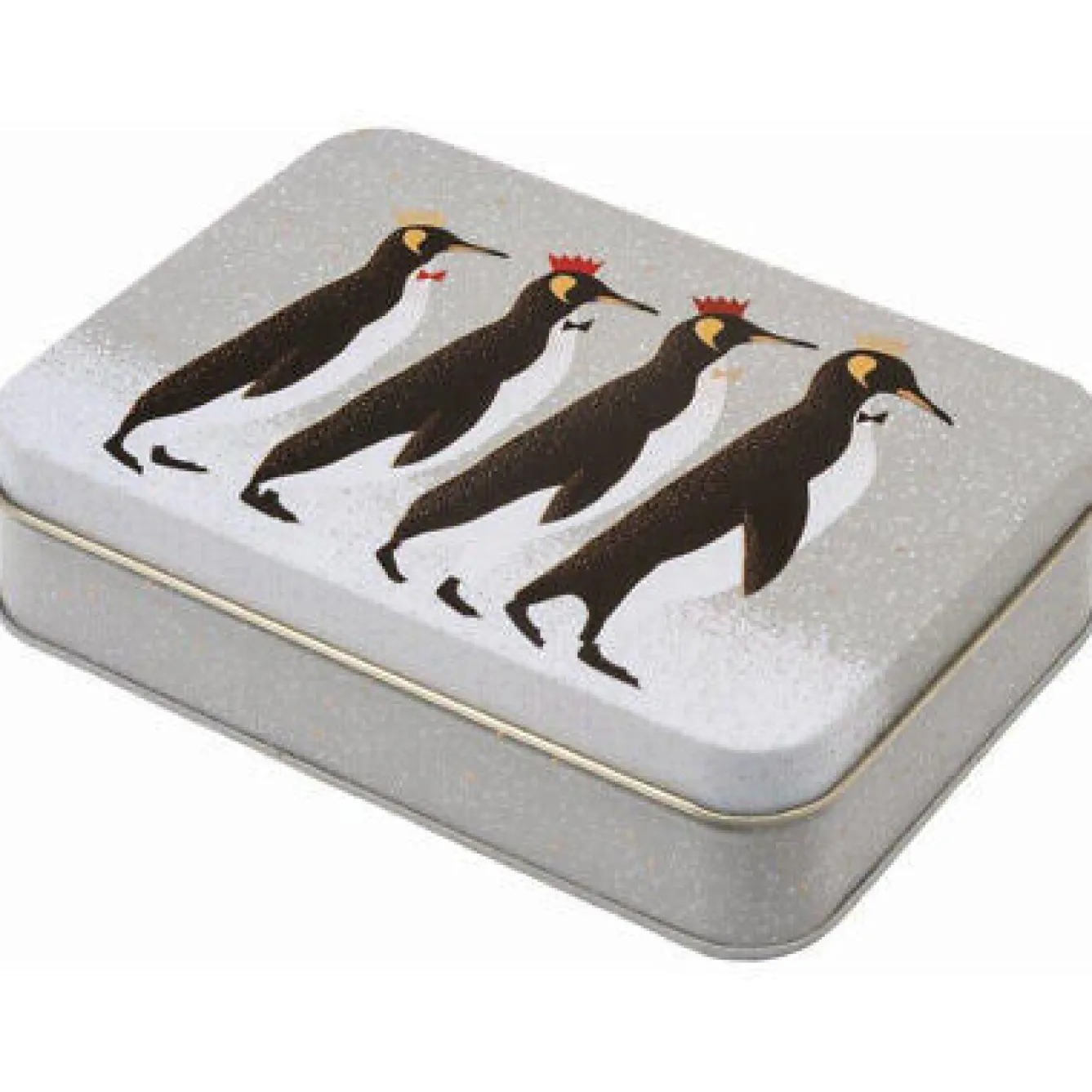 Sara Miller London Penguin Small Rectangular Tin- Christmas|Seasonal