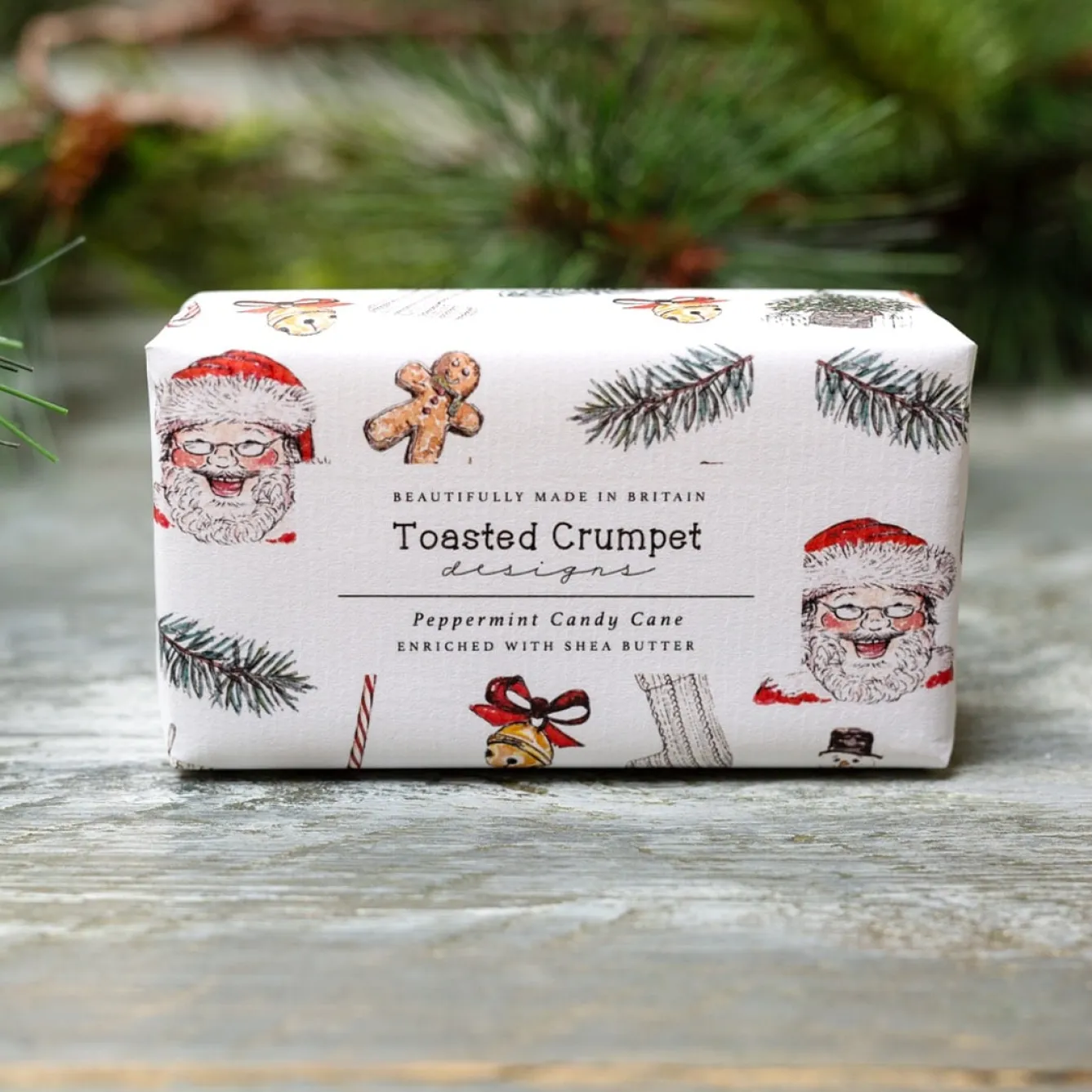 Toasted Crumpet Peppermint Candy Cane Soap- Soaps & Lotions