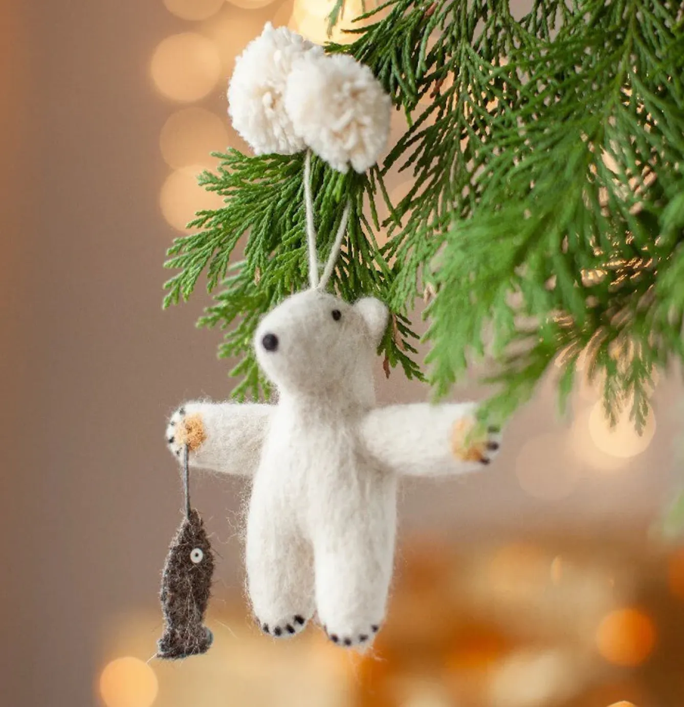 Sew Heart Felt Peter Polar Bear Felt Christmas Decoration- Christmas Decorations|Seasonal Decor
