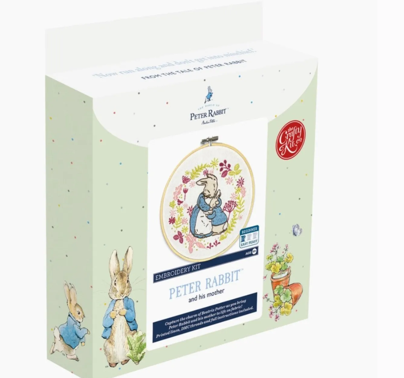 The Crafty Kit Co. Peter Rabbit & His Mother Embroidery Kit- Crafts|Children