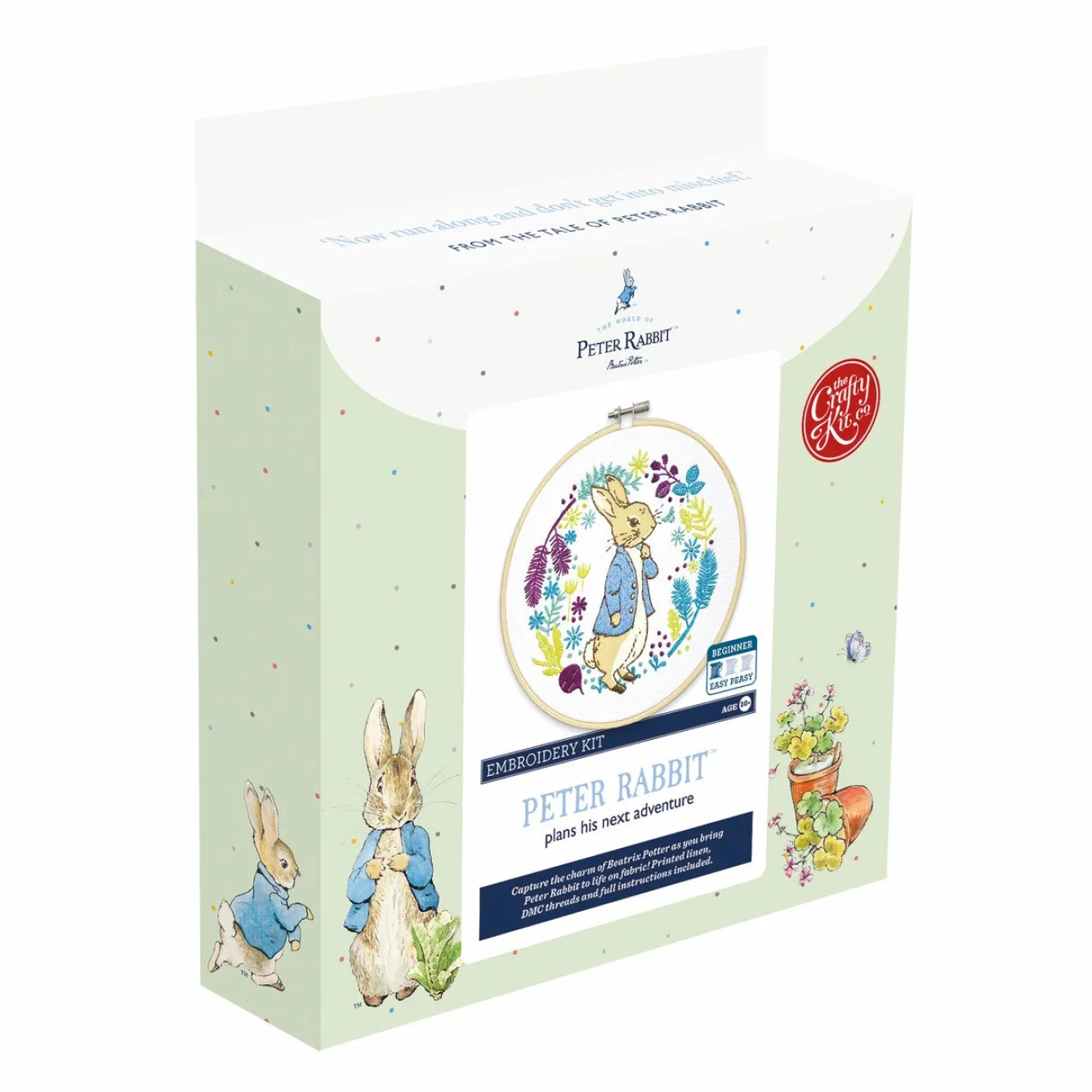 The Crafty Kit Co. Peter Rabbit Plans His Next Adventure Embroidery Kit- Crafts|Children