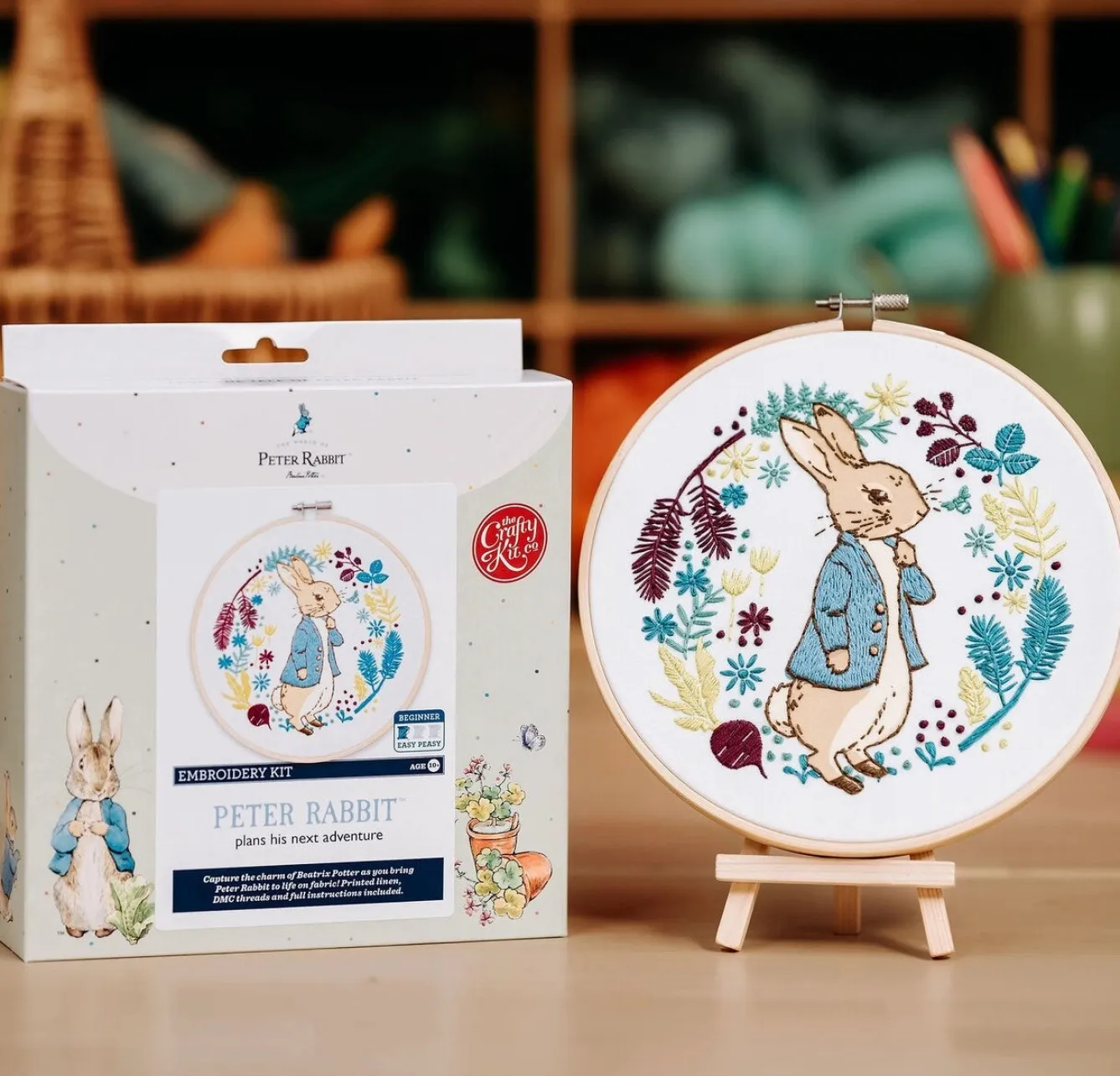 The Crafty Kit Co. Peter Rabbit Plans His Next Adventure Embroidery Kit- Crafts|Children