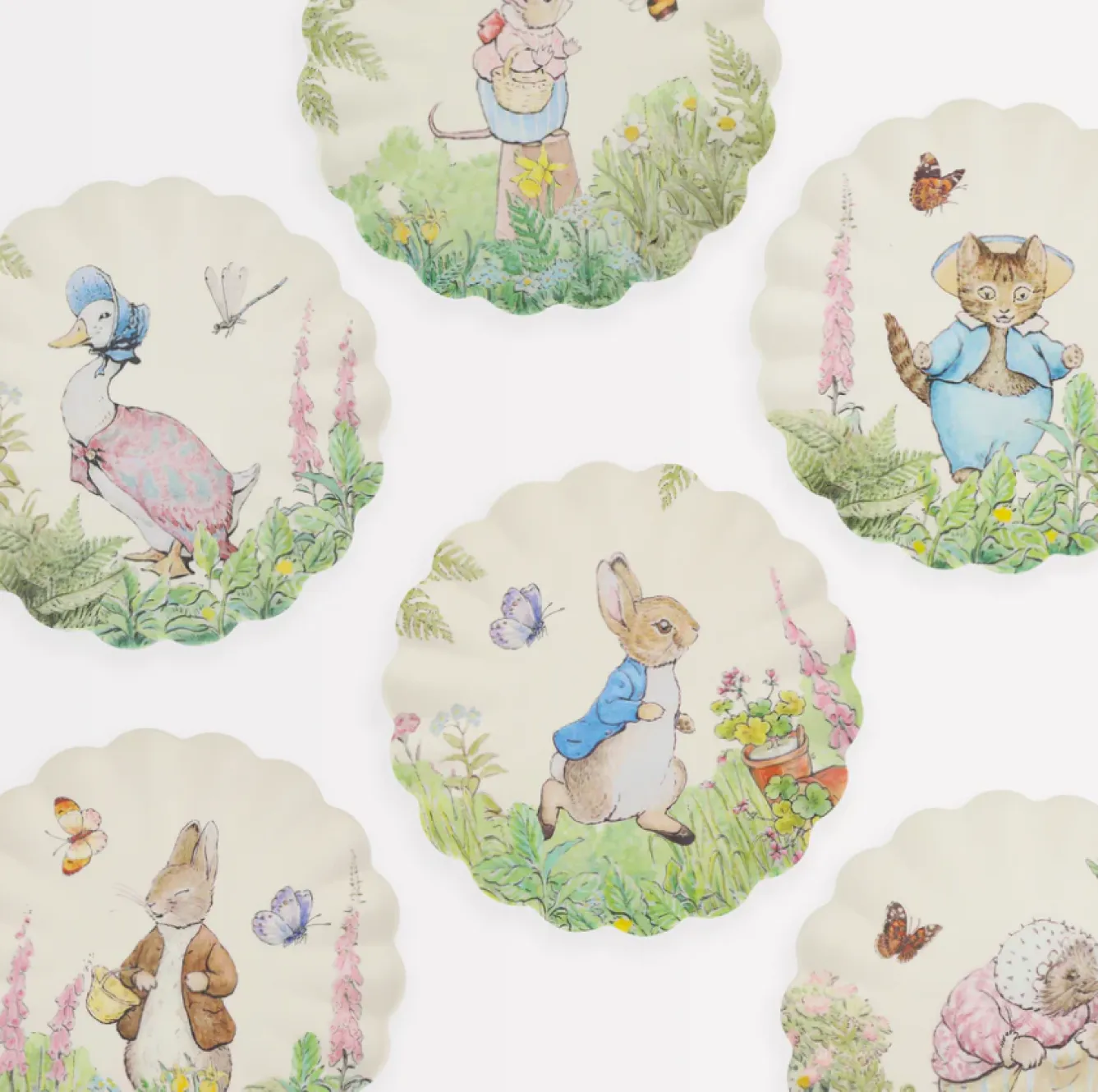 Meri Meri Peter Rabbit Reusable Small Plates - Set of 6- Easter|Novelty