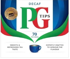 Tea & Biscuits PG Tips Decaf Black Non-Pyramid Teabags, 70 ct- Tea