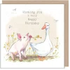 Paper Shed Design Pig and Goose "Wishing you a very Happy Birthday" Greetings Card- Greeting Cards