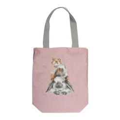 Wrendale Designs 'Piggy in the Middle' Guinea Pig Canvas Tote Bag- Pets|Bags
