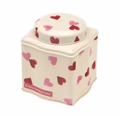 Emma Bridgewater Pink Hearts Dome Lid Wavy Caddy- Valentine's Day|Tea