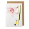 Laura Stoddart Pink Lily Blank Greetings Card- Greeting Cards