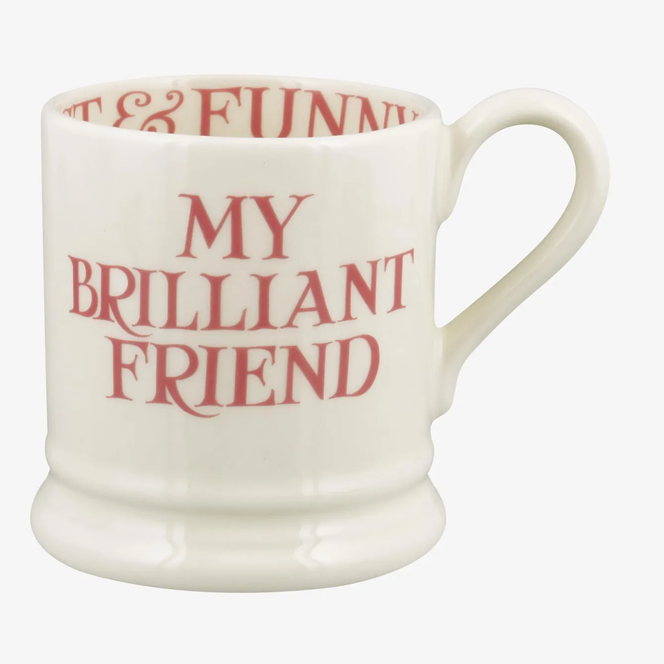 Emma Bridgewater Pink Toast My Brilliant Friend 1/2 Pint Mug- Valentine's Day|Whimsical