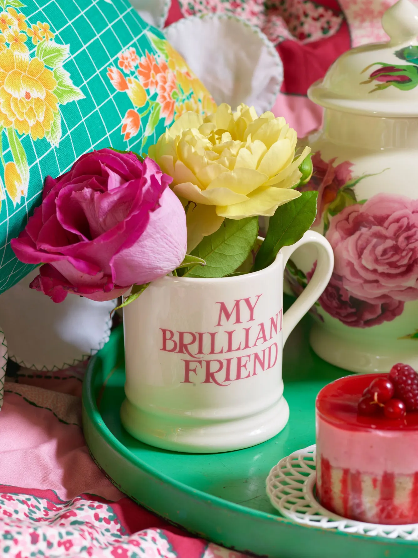 Emma Bridgewater Pink Toast My Brilliant Friend 1/2 Pint Mug- Valentine's Day|Whimsical