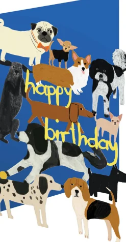 Roger La Borde Playful Dogs, Birthday Laser Greeting Card- Greeting Cards