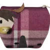 Earth Squared Bags Plum Winton Highland Cow Tweed  Purse- Bags