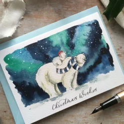 Ellie Hooi Illustration Polar Bear and Cub Christmas Card- Christmas Cards|Greeting Cards