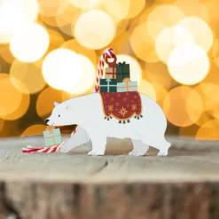 Dapple & Dot Polar Bear with Presents Wooden Christmas Decoration- Christmas