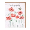 Wrendale Designs 'Poppies and Bee' Sympathy Greetings Card- Greeting Cards