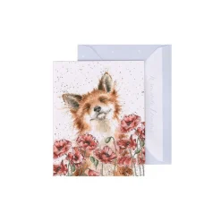Wrendale Designs 'Poppy Field' Fox Gift Enclosure Card- Greeting Cards