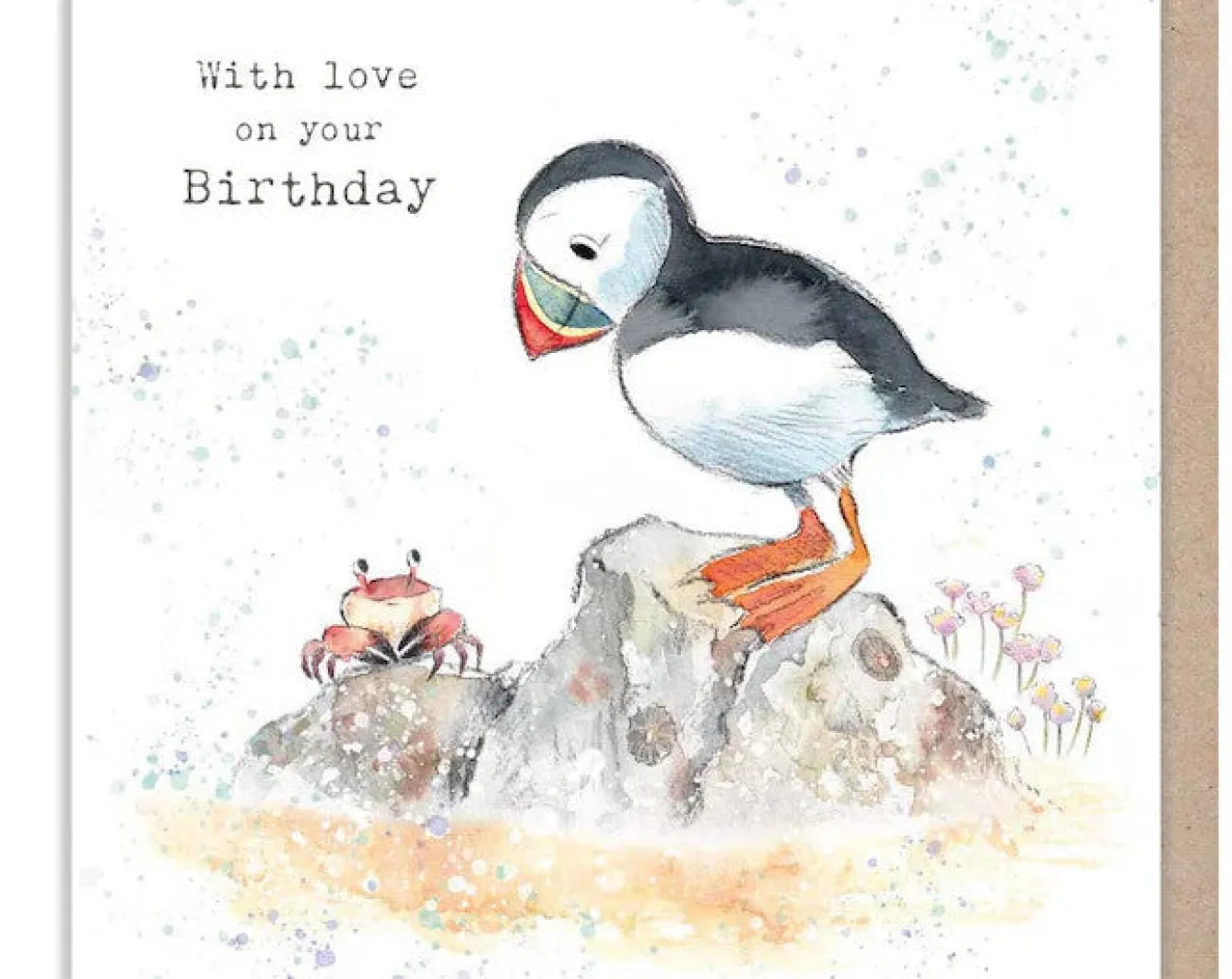 Paper Shed Design Puffin - "With Love on your Birthday" Greetings Card- Greeting Cards
