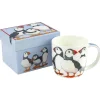 Emma Ball Puffins Bone China Mug- White (Boxed)- Tea|Seaside