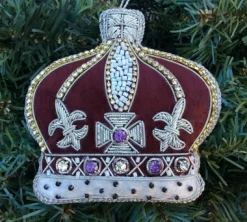 Tinker Tailor Purple Crystal Crown Decoration by London- Christmas Decorations|Seasonal Decor