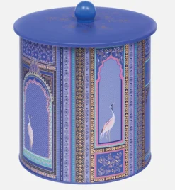 Sara Miller London Purple Lattice Windows Biscuit Barrel- Storage