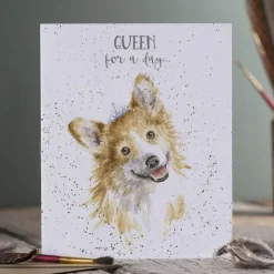 Wrendale Designs 'Queen For A Day' Corgi Birthday Card- Greeting Cards|Children