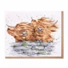 Wrendale Designs "Blown Away" Highland Cows Greetings Card- Greeting Cards