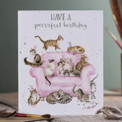 Wrendale Designs "Have A Purrrfect Birthday" Birthday Greetings Card- Greeting Cards