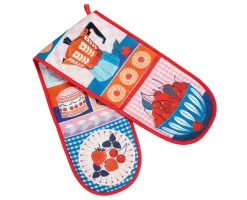Printer Johnson "Kitsch" Double Oven Glove by- Oven Gloves/Mitts