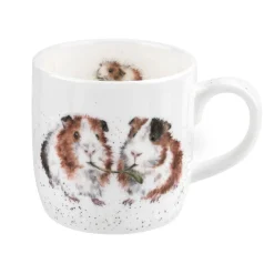 Wrendale Designs "Lettuce Be Friends" Guinea Pig Small Bone China Mug (11oz)- Flowers & Garden|Animals