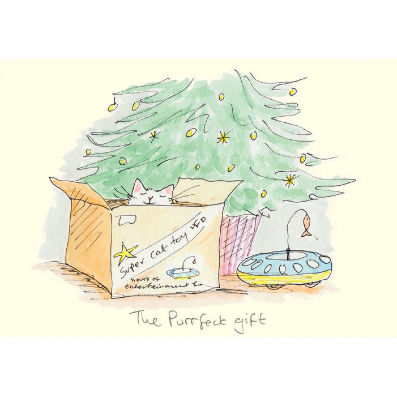 Two Bad Mice "The Purrfect Gift" Christmas Card- Greeting Cards