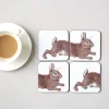 Thornback & Peel Rabbit & Cabbage Set of 4 Coasters- Melamine|Coasters