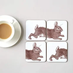 Thornback & Peel Rabbit & Cabbage Set of 4 Coasters- Melamine|Coasters